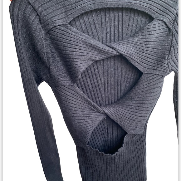 Future Collective Kahlana Barfield Brown party twisted back crewneck sweater - Picture 9 of 10